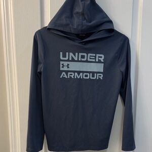 Under Armour Boys’ Dark Blue Long Sleeve Tee with Hood